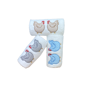 Conjunto de Paños de Cocina Blanco – Gallina