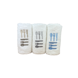 Conjunto de Paños de Cocina Blanco – Cubiertos